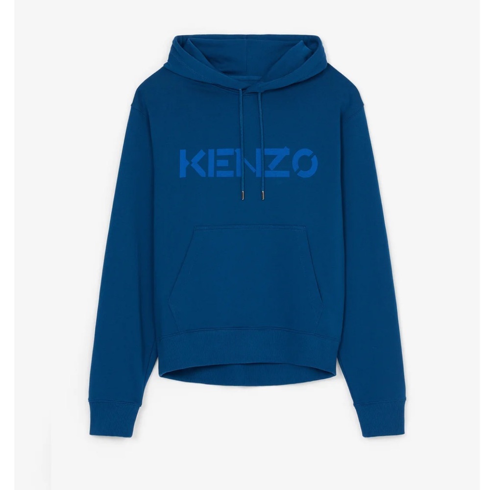 NWOT Kenzo Blue Classic  Logo Pullover Hoodie XL